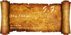 Iby Fülöp névjegykártya